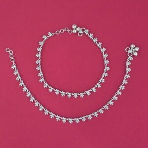 439220 American Diamond Classic Payal With Rhodium