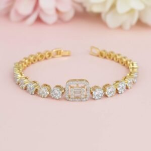 442402 Openable Bracelet With Rhodium 2 Tone Plating