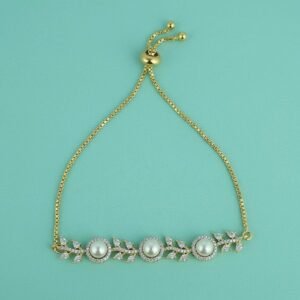 442785 Adjustable Bracelet With 2 Tone Rhodium Plating