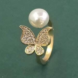 443936 Adjustable Ring With Gold Plating Rhodium Plating