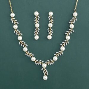 444195 American Diamond Moti Necklace