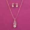 444254 American Diamond Moti Pendant Set