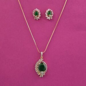 444257 American Diamond Classic Pendant Set