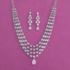 444376 American Diamond 4 Line Necklace